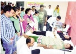 A Blood Donation camp was organized at Gujrati College in Indore, where 150 units of boold were collected.